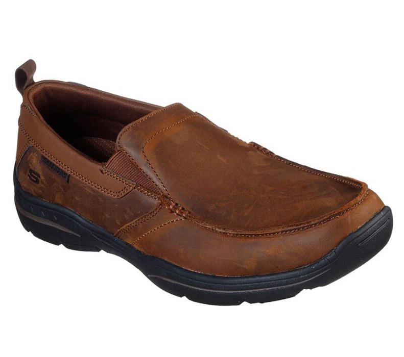 Skechers Relaxed Fit: Harper - Forde - Mens Slip On Shoes Brown [AU-QS3177]